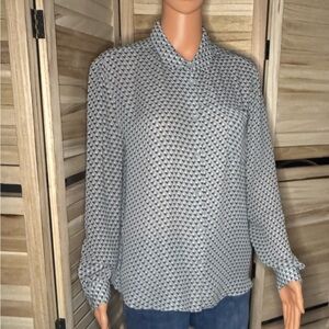 Philosophy Black and Gray Triangle Pattern Top